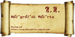 Nógrádi Márta névjegykártya